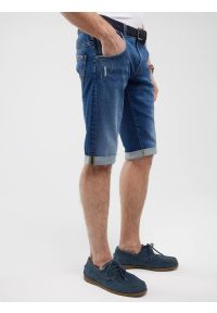 Big-Star - Szorty męskie jeansowe z przetarciami granatowe Conner 407. Okazja: na co dzień. Kolor: niebieski. Materiał: jeans. Sezon: lato. Styl: casual, retro, klasyczny #4