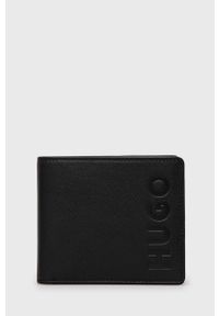 Hugo - HUGO portfel skórzany + brelok 50470772 męski kolor czarny. Kolor: czarny. Materiał: skóra #2