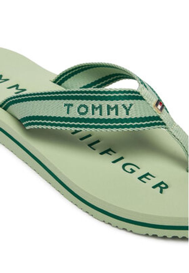 TOMMY HILFIGER - Tommy Hilfiger Japonki Th Webbing Summer Sandal FW0FW09193 Zielony. Kolor: zielony. Materiał: materiał