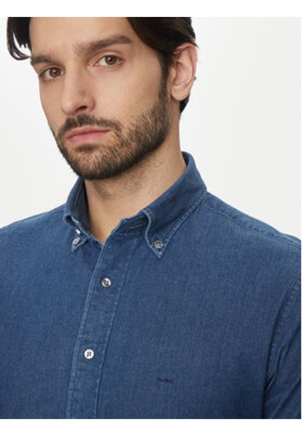 Michael Kors Koszula jeansowa MD0MD91441 Granatowy Slim Fit. Kolor: niebieski. Materiał: bawełna