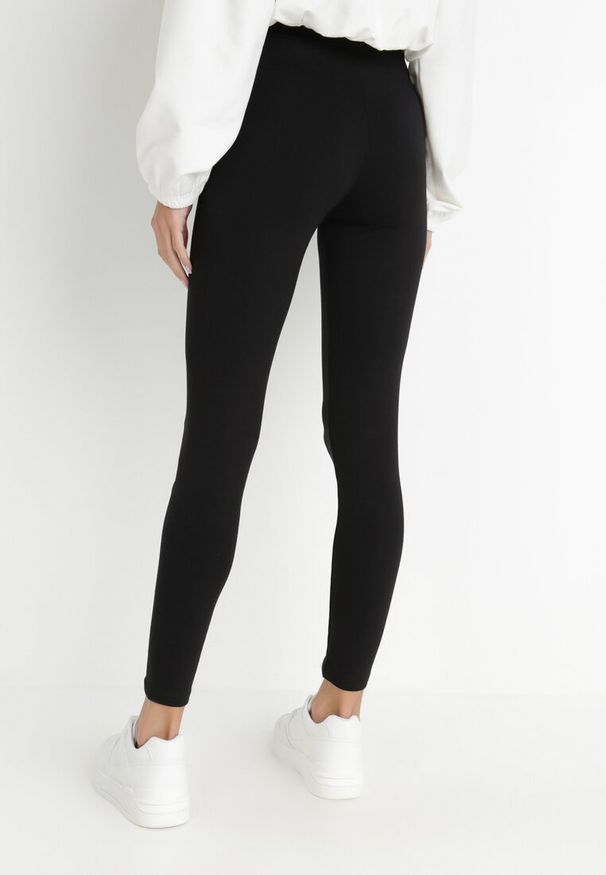 Born2be - Czarne Legginsy Eryssan. Kolor: czarny. Materiał: bawełna. Długość: krótkie. Styl: elegancki, wizytowy, klasyczny