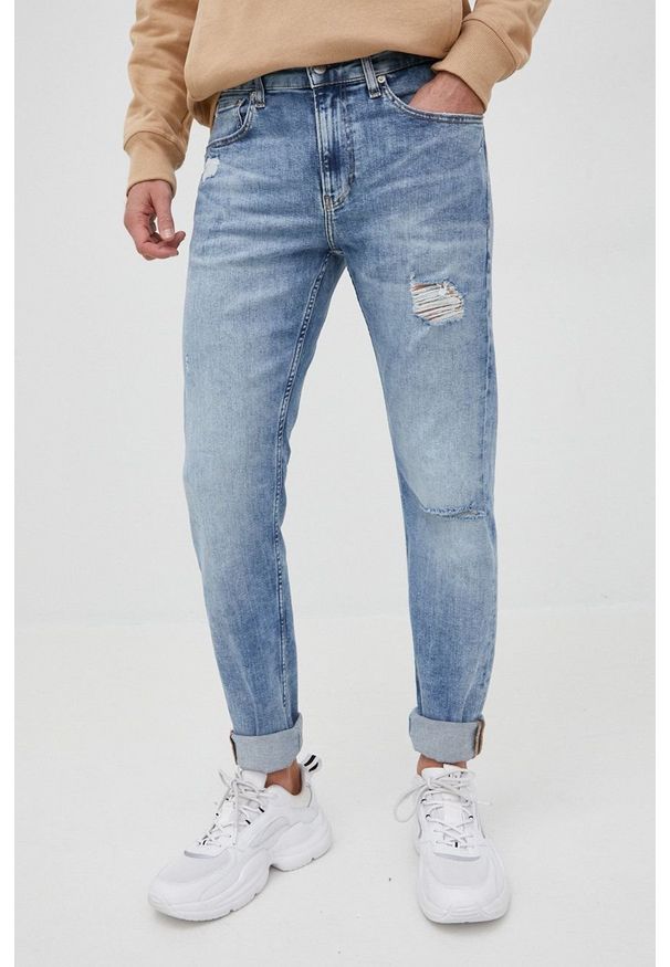 Calvin Klein Jeans jeansy J30J320448.PPYY męskie. Kolor: niebieski