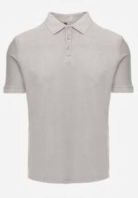 Born2be - Szara Gładka Koszulka Polo o Klasycznym Kroju Sinopea. Okazja: na co dzień, do pracy, na spotkanie biznesowe. Typ kołnierza: polo. Kolor: szary. Materiał: jeans. Wzór: gładki. Styl: klasyczny #1