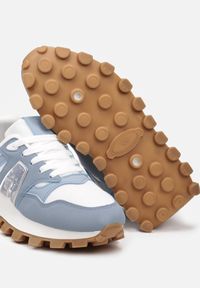 Renee - Niebieskie Sneakersy na Ozdobnej Platfromie z Wiązaniem Nemoon. Nosek buta: okrągły. Zapięcie: sznurówki. Kolor: niebieski. Materiał: materiał. Obcas: na obcasie. Wysokość obcasa: niski #2