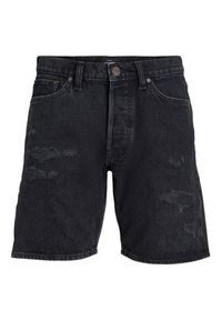 Jack & Jones - Jack&Jones Szorty jeansowe Chris 12231118 Czarny Relaxed Fit. Kolor: czarny. Materiał: bawełna #4