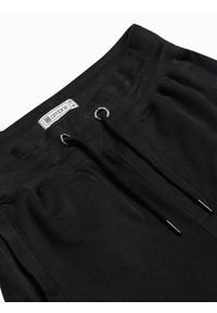Ombre Clothing - Krótkie spodenki męskie dresowe W291 - czarne - XXL. Kolor: czarny. Materiał: dresówka. Długość: krótkie. Styl: klasyczny #3