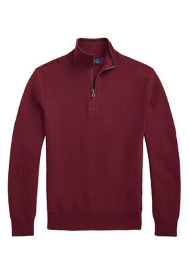 Polo Ralph Lauren Sweter 710932304525 Bordowy Regular Fit. Typ kołnierza: polo. Kolor: czerwony. Materiał: bawełna