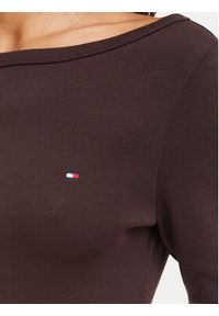 TOMMY HILFIGER - Tommy Hilfiger Bluzka Cody WW0WW49928 Brązowy ciemny Regular Fit. Kolor: brązowy. Materiał: bawełna #2