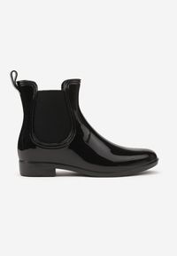 Born2be - Czarne Lakierowane Kalosze Typu Sztyblety Yolilise. Okazja: na co dzień. Kolor: czarny. Materiał: lakier. Wzór: aplikacja. Styl: klasyczny, casual, elegancki