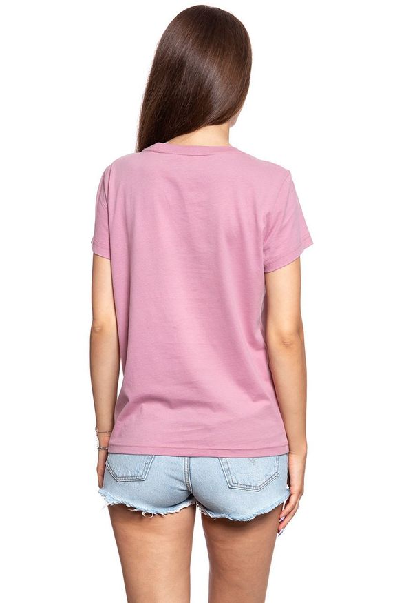 Mustang - MUSTANG T SHIRT DAMSKI Alina C Print Lilas 1009028 8148. Wzór: nadruk