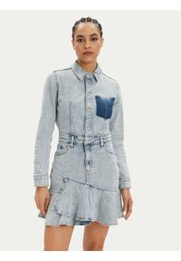 Karl Lagerfeld Jeans Sukienka jeansowa 241J1309 Niebieski Regular Fit. Kolor: niebieski. Materiał: bawełna