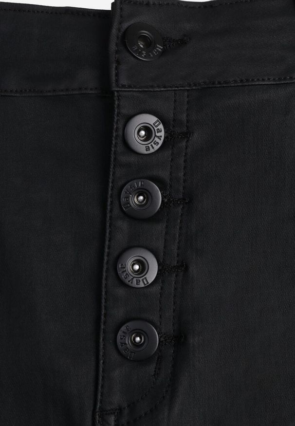 Renee - Czarna Ołówkowa Spódnica Midi High Waist z Ekoskóry Adaulfo. Okazja: na co dzień. Stan: podwyższony. Kolor: czarny. Wzór: aplikacja. Styl: casual, elegancki, klasyczny