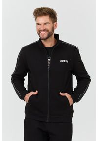 Guess - GUESS Czarna męska bluza Mickey Full Zip. Kolor: czarny