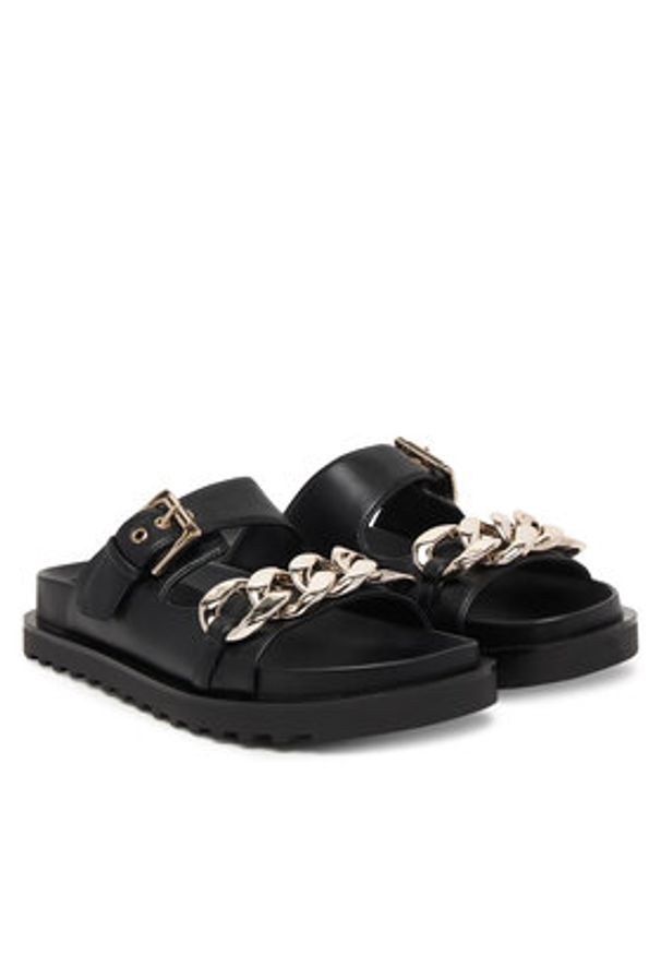 Guess Klapki FLJFT5 ELE03 Czarny. Kolor: czarny. Materiał: skóra