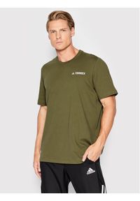 Adidas - adidas T-Shirt Terrex Mountain Graphic HE1768 Zielony Regular Fit. Kolor: zielony. Materiał: bawełna #1