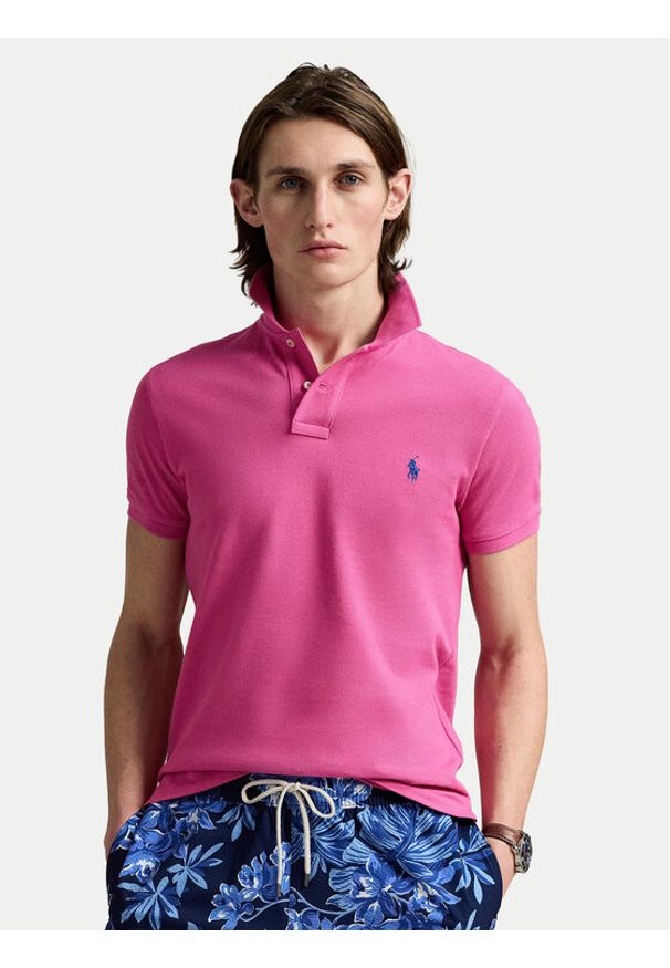 Polo Ralph Lauren Polo 710536856447 Różowy Slim Fit. Typ kołnierza: polo. Kolor: różowy. Materiał: bawełna