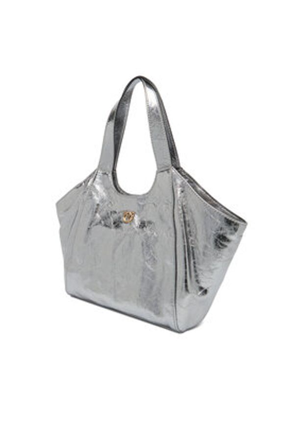 Pinko - PINKO Torebka Tote Mini Bag AI 25-26 PLTT 104645 A2OT Srebrny. Kolor: srebrny. Materiał: skórzane