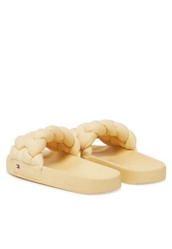 Tommy Jeans Klapki Tjw Braided Slide EN0EN02764 Żółty. Kolor: żółty. Materiał: materiał
