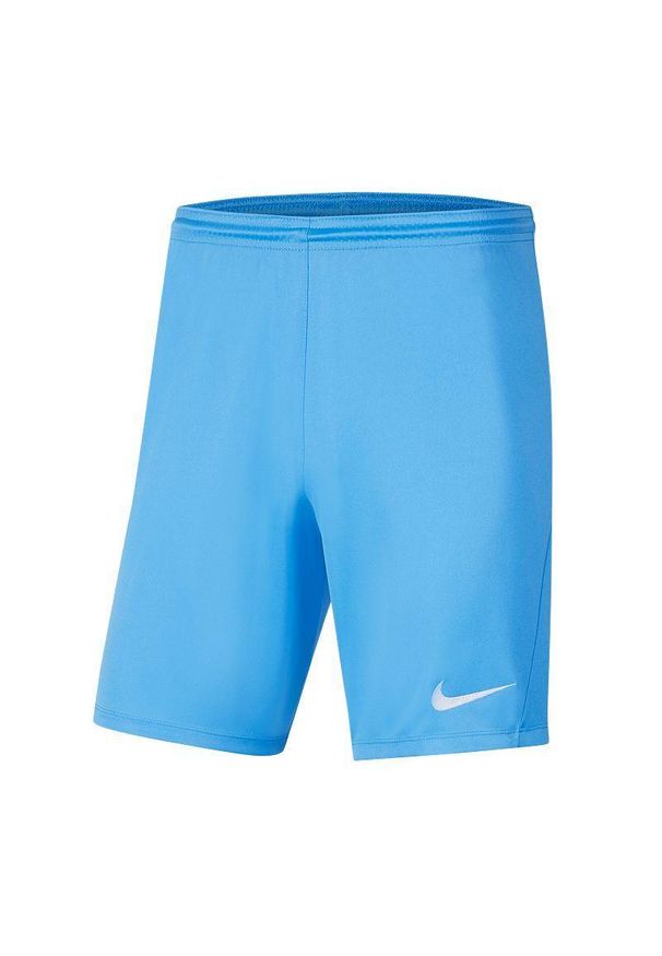 Nike - Spodenki Z Dzianiny Dla Dzieci Park III. Kolor: niebieski. Materiał: dzianina. Styl: sportowy. Sport: turystyka piesza