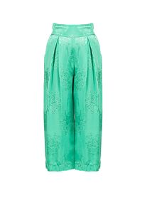 Pinko Spodnie "Teso 1" | 1G161F 8405 | Teso 1 | Kobieta | Zielony. Stan: podwyższony. Kolor: zielony. Materiał: wiskoza. Wzór: aplikacja, kwiaty #4