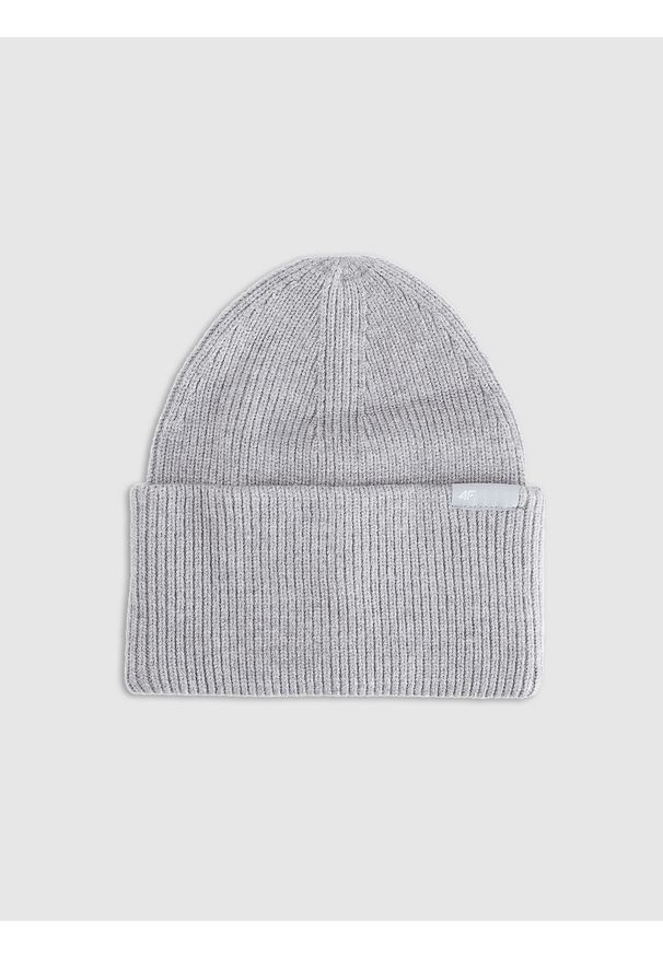 4f - 4F Czapka beanie uniseks - szara Uniwersalny. Kolor: szary. Materiał: wiskoza, materiał, dzianina. Sezon: zima. Styl: klasyczny, sportowy, casual