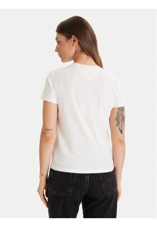Tommy Jeans T-Shirt Party Flag DW0DW21965 Écru Regular Fit. Materiał: bawełna