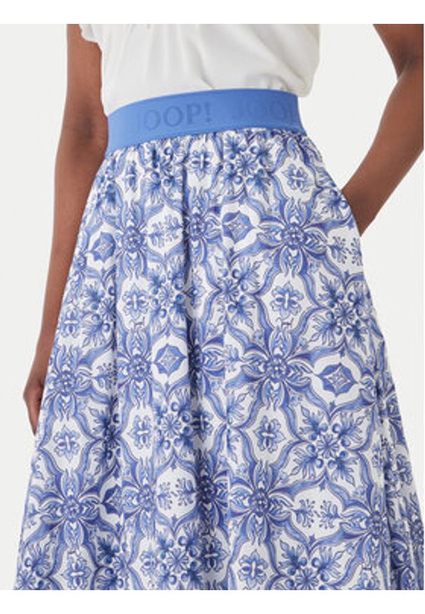 JOOP! Spódnica midi Saki2 30102101 Niebieski Regular Fit. Kolor: niebieski. Materiał: bawełna