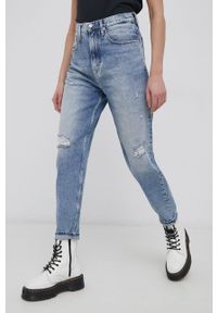 Tommy Jeans Jeansy CE817 damskie high waist. Stan: podwyższony. Kolor: niebieski