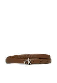 Calvin Klein Pasek Damski Ck Thin Belt 1.5cm Pebble K60K612858 Brązowy. Kolor: brązowy. Materiał: skóra