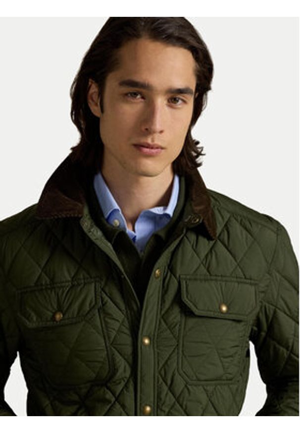 Polo Ralph Lauren Kurtka przejściowa 710977955001 Zielony Regular Fit. Typ kołnierza: polo. Kolor: zielony. Materiał: syntetyk