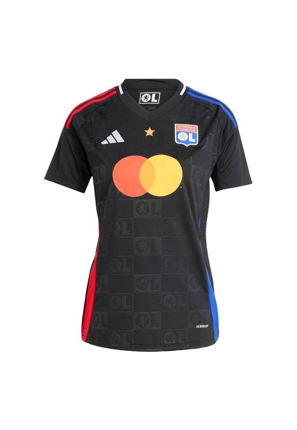 Adidas - Koszulka Olympique Lyonnais 24/25 Away. Kolor: czarny. Sport: piłka nożna