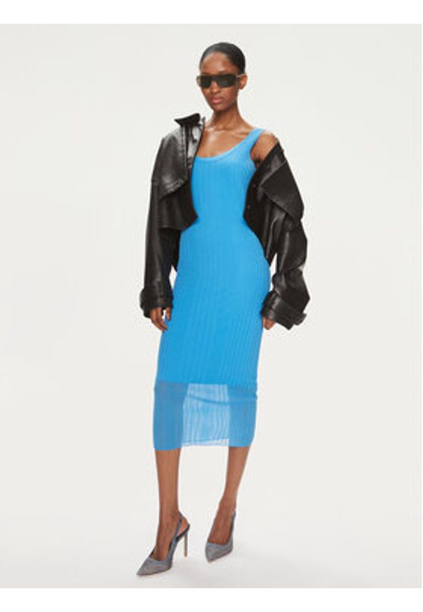 Pinko Sukienka codzienna Dune 103540 A1ND Niebieski Slim Fit. Okazja: na co dzień. Kolor: niebieski. Materiał: syntetyk. Typ sukienki: proste. Styl: casual