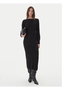 Kontatto Sukienka dzianinowa 3M0964C Czarny Slim Fit. Kolor: czarny. Materiał: syntetyk, wiskoza #4