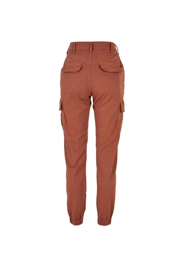 Urban Classics - Spodnie Cargo Damskie Z Wysokimi Stanami. Stan: podwyższony. Kolor: żółty, pomarańczowy, wielokolorowy