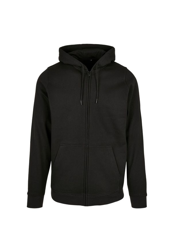 BUILD YOUR BRAND - Bluza Z Kapturem Unisex Dla Dorosłych Pełen Suwak Basic. Typ kołnierza: kaptur. Kolor: czarny