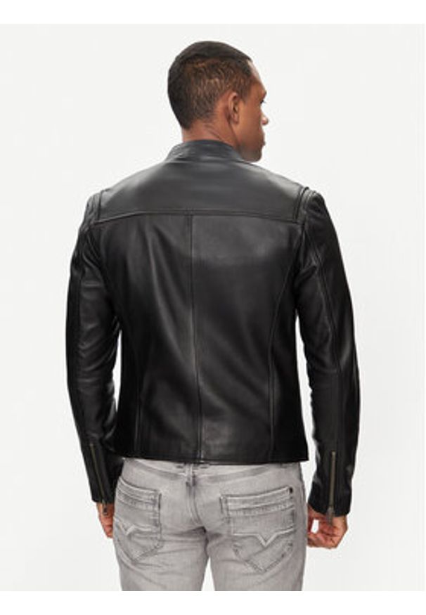 Serge Pariente Kurtka skórzana Justice Czarny Regular Fit. Kolor: czarny. Materiał: skóra