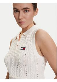 Tommy Jeans Sweter DW0DW22318 Biały Regular Fit. Kolor: biały. Materiał: bawełna #3