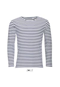 SOL'S - T-shirt ML Sol's Marine. Kolor: wielokolorowy, niebieski, biały. Długość rękawa: długi rękaw. Styl: marine #1