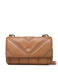 DKNY Torebka Becca Md Flap Should R313BW79 Brązowy. Kolor: brązowy. Materiał: skórzane