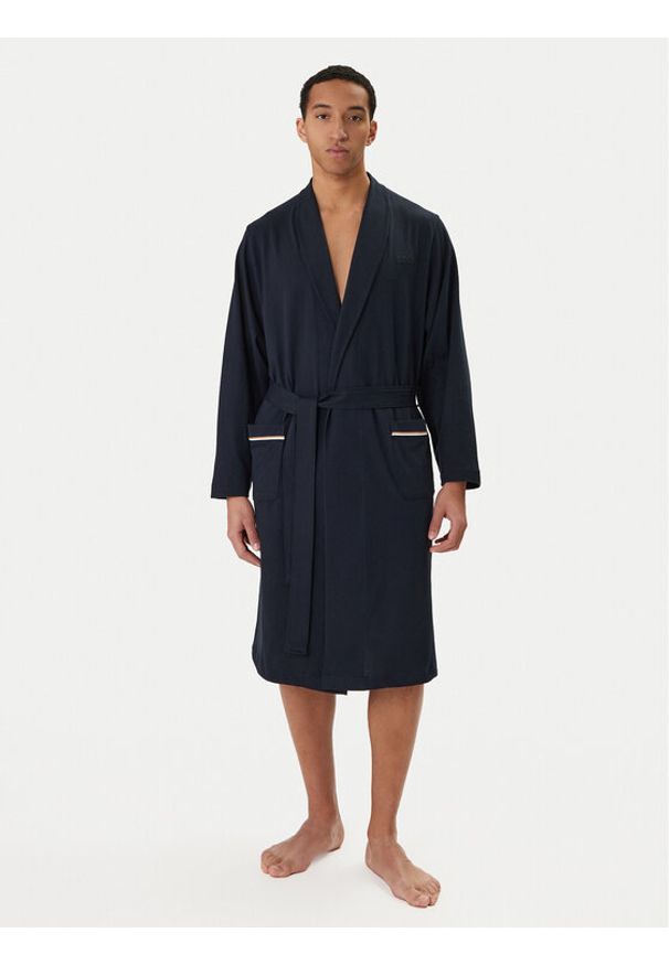 BOSS Szlafrok 50545943 Granatowy. Kolor: niebieski. Materiał: bawełna