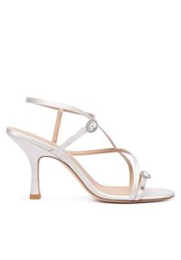 Stuart Weitzman Sandały Kensington Strappy Sandal 85 SN109 Kremowy. Kolor: kremowy. Materiał: materiał #1