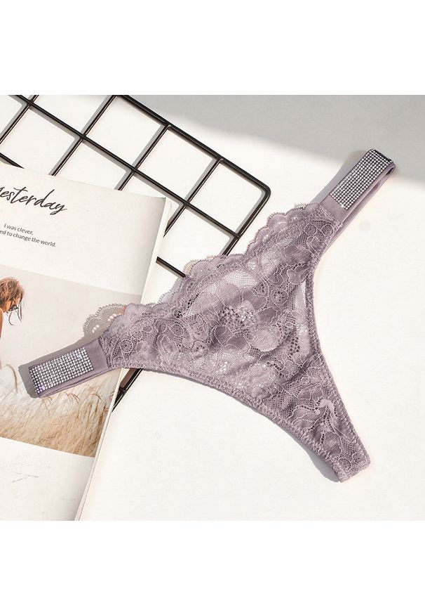 Intica - Stringi z błyszczącym pasem na specjalne okazje Handan. Kolor: szary. Materiał: materiał