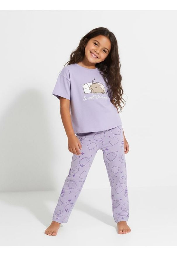 Sinsay - Piżama dwuczęściowa Pusheen the cat - fioletowy. Kolor: fioletowy