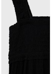 GAP sukienka dziecięca kolor czarny mini rozkloszowana. Kolor: czarny. Materiał: materiał, wiskoza. Długość rękawa: na ramiączkach. Typ sukienki: rozkloszowane. Długość: mini #2