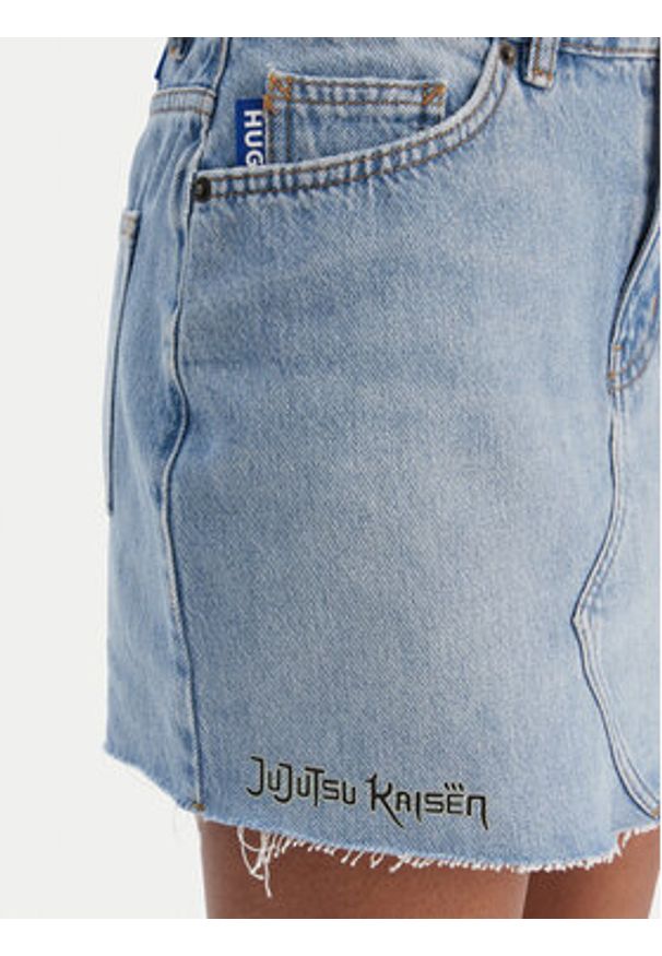 Hugo - HUGO Spódnica jeansowa Gadele 50557549 Niebieski Regular Fit. Kolor: niebieski. Materiał: bawełna