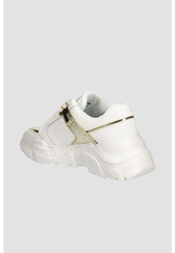 Just Cavalli - JUST CAVALLI Białe sneakersy ze złotym logo Fondo Casper, Rozmiar 38. Kolor: czarny