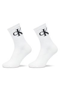 Calvin Klein Jeans Skarpety długie 701228811 Biały. Kolor: biały. Materiał: materiał, bawełna