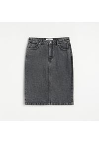 Reserved - Dopasowana spódnica jeansowa - Szary. Kolor: szary. Materiał: jeans #1