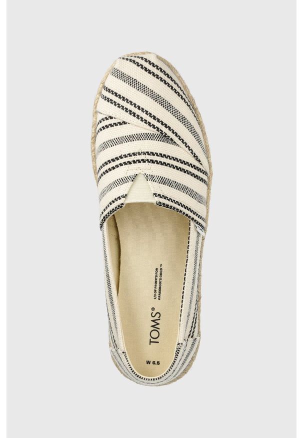 Toms espadryle Alpargata Rope kolor beżowy. Nosek buta: okrągły. Kolor: beżowy. Materiał: guma, materiał