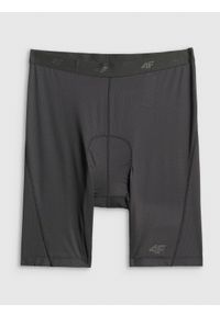 4f - 4F Spodenki kolarskie z żelową wkładką męskie - czarne M. Kolor: czarny. Materiał: włókno, skóra, materiał. Długość: długie. Sport: kolarstwo #1